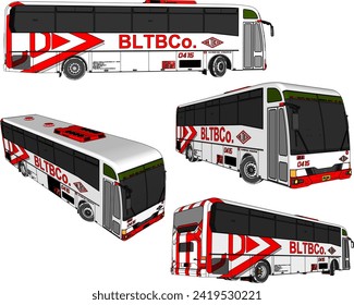Vektorgrafik-Illustration des Fahrzeugdesigns für öffentliche Busse