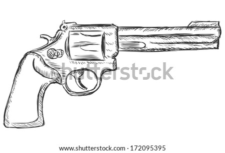 vector sketch illustration - revolver