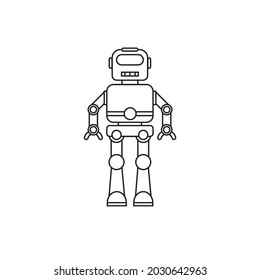 vector sketch illustration of a robot, suitable for coloring books