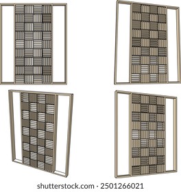 Vector sketch illustration of a room partition backdrop design for the interior of a family room at home