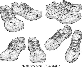 vector sketch illustration of sandal shoe design with accessories for office worker fashion