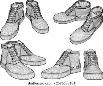 vector sketch illustration of sandal shoe design with accessories for office worker fashion