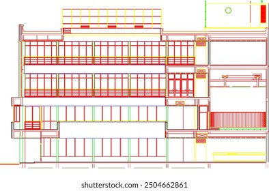 Ilustración de boceto de Vector de la construcción de edificios escolares Imagen de silueta de diseño