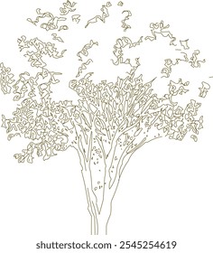 Vector sketch illustration silhouette artistic ethnic tree plant drawing design