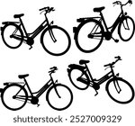 Vector sketch illustration silhouette design of old classic vintage bicycle transportation vehicle