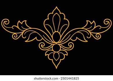 Vector sketch illustration silhouette design decorative ornament classic vintage ethnic traditional floral Neoclassical Style Decor. Mandala Line Art illustration. Decorative Design.