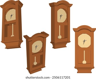 Vector sketch illustration silhouette design of old classic vintage clock
