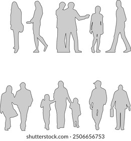 Vector sketch illustration of a silhouette design of a human doing work activities with fashion