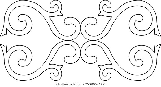 Vector sketch illustration silhouette design ornament decoration vintage classic floral ethnic