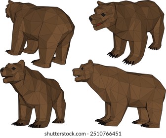 Vector sketch illustration silhouette design of big bear animal image with sharp teeth and claws