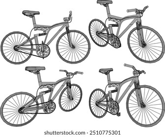 Vector sketch illustration silhouette design image of sport racing bike for race