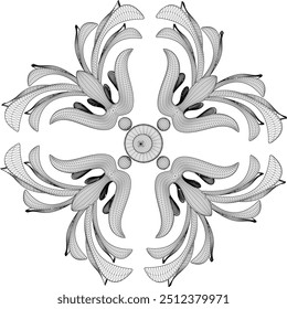 Vector sketch illustration silhouette design image ornament mandala floral classic vintage ethnic 