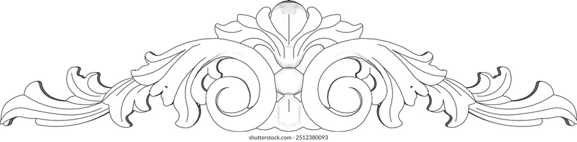 Vector sketch illustration silhouette design image ornament floral classic vintage ethnic 
