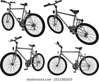 Vector sketch illustration silhouette design image of sport bike for casual cycling with safety lock