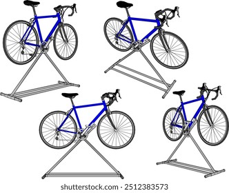 Vector sketch illustration silhouette design image of racing bike for race being prepared