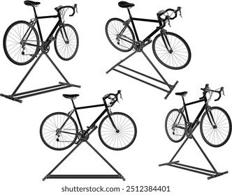 Vector sketch illustration silhouette design image of racing bike for race being prepared 