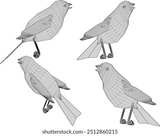 Vector sketch illustration silhouette design image of pet bird animal with wide wings