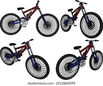Vector sketch illustration silhouette design image of young man bicycle for freestyle downhill sport