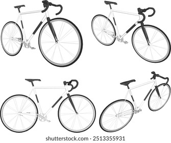 Vector sketch illustration silhouette design image of racing bike with aluminum frame for racing competition