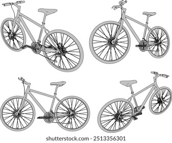 Vector sketch illustration silhouette design image of racing bike for championship race
