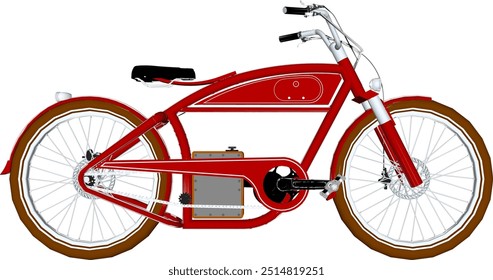 Vector sketch illustration silhouette design image of modern classic vintage ethnic modified drag racing bike with big wheels