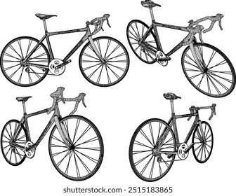 Vector sketch illustration silhouette design image of drag racing bike for championship race