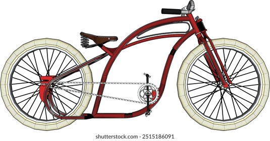 Vector sketch illustration silhouette design image of modern classic vintage ethnic modified racing bike with big wheels