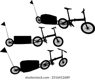 Vector sketch illustration silhouette design image of bicycle with luggage on the back for touring