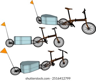 Vector boceto ilustración silueta diseño Imagen de bicicleta con equipaje en la parte posterior para viajar