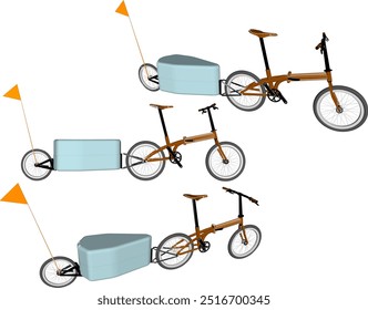 Vector boceto ilustración silueta diseño Imagen de bicicleta con equipaje en la parte posterior para viajar