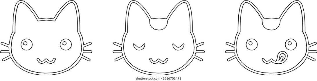 Vetor esboço ilustração silhueta design imagem de bonito gato boneca brinquedo decoração de parede e prateleira de guarda-roupa