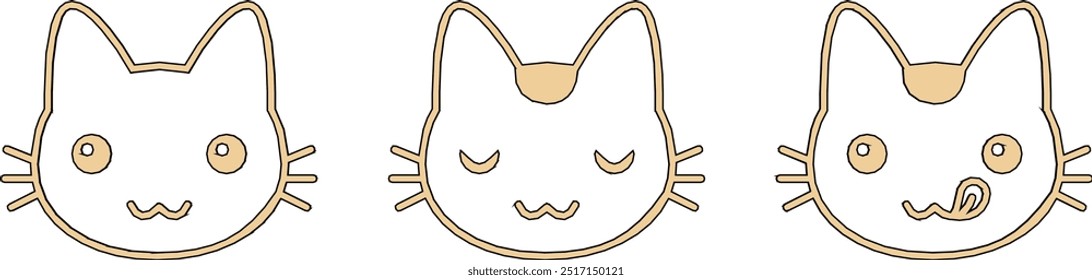 Vetor esboço ilustração silhueta design imagem de bonito gato boneca brinquedo decoração de parede e prateleira de guarda-roupa 