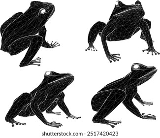 Vektorskizze Illustration Silhouette Design Bild eines Amphibien Tier Frosch ist in Bereitschaft, um nach Nahrung zu suchen