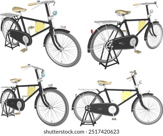 Vetor esboço ilustração silhueta design imagem de uma clássica vintage bicicleta tradicional