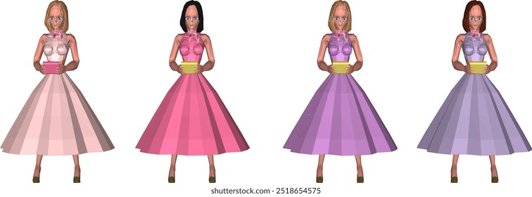 Vector sketch illustration silhouette design image of a beautiful doll child toy decoration shelf cupboard