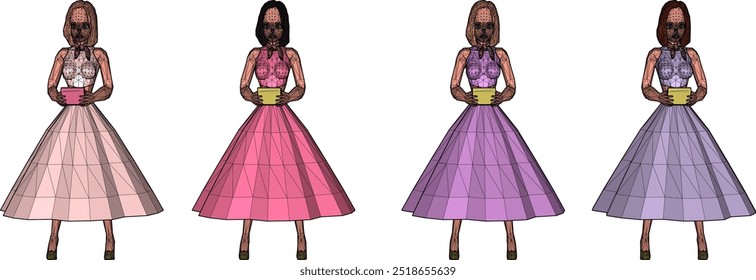Vector sketch illustration silhouette design image of a beautiful doll child toy decoration shelf cupboard
