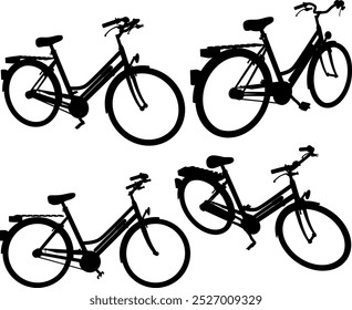 Vector sketch illustration silhouette design of old classic vintage bicycle transportation vehicle