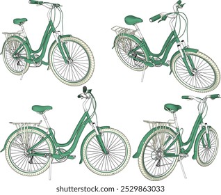 Vector sketch illustration silhouette design of old classic vintage bicycle transportation vehicle