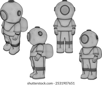 Vector sketch illustration silhouette design image of a little boy astronaut wearing a special suit standing in space