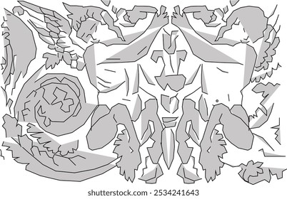 vector sketch illustration silhouette design ornament pattern animal mythology classic vintage ethnic traditional roman greek