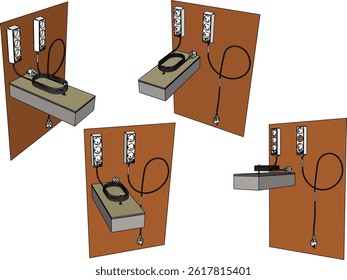 vector sketch illustration silhouette design of plug for electrical plug