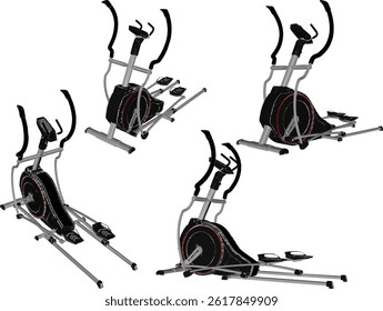 vector sketch illustration silhouette design of fitness machine sport fitness in gym center