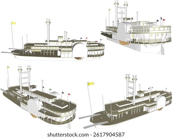 vector sketch illustration silhouette design of cruise ferry ship for world travel 