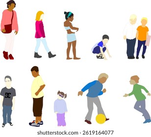 vector sketch illustration silhouette design image of a child playing