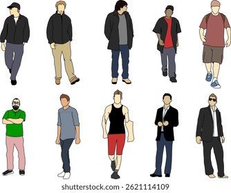 vetor esboço ilustração silhueta design imagem decoração ornamento humano com várias atividades