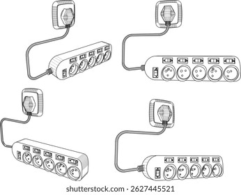 vector sketch illustration silhouette design of plug for electrical plug