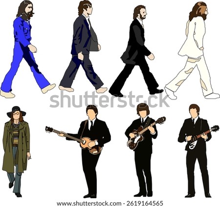 vector sketch illustration silhouette design image of artist singer with various activities during concert