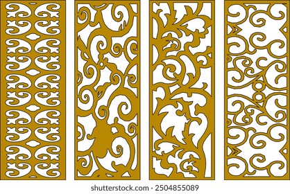 Vector sketch, illustration, silhouette image, detailed design, size, interior wardrobe partition, room divider, background pattern, classic geometric vintage, ethnic traditional