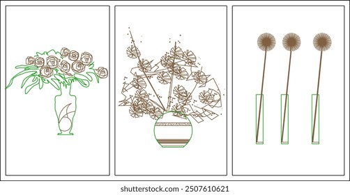 Vector sketch illustration of silhouette of unique ornamental plant interior design for room decoration and garden landscape