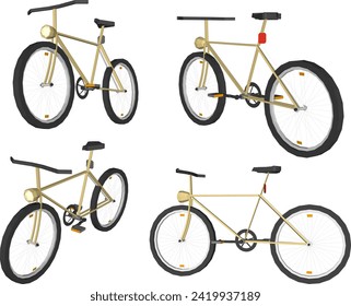 Vector sketch illustration of simple bicycle design with pedals